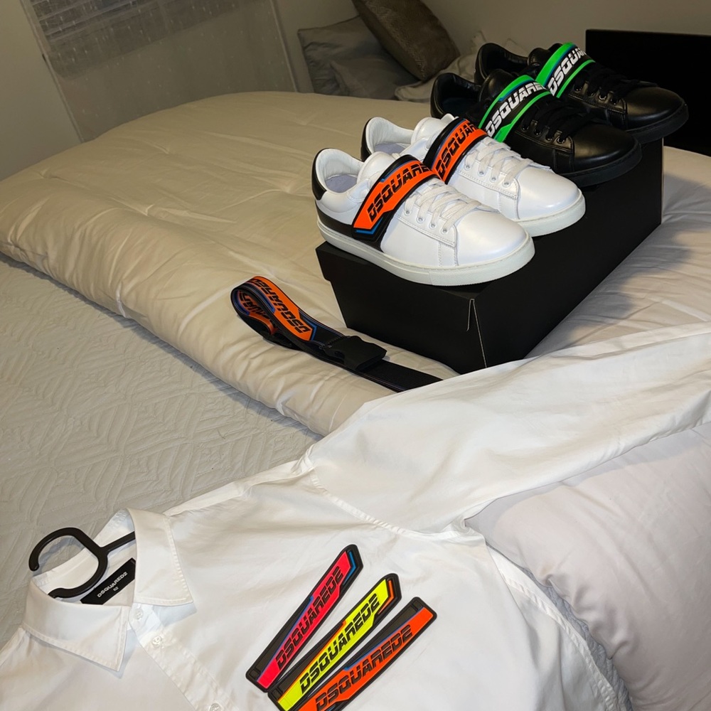 Excellent Condition Only Wear Both Pair Twice, shirt Large, belt 36 nice Bundle